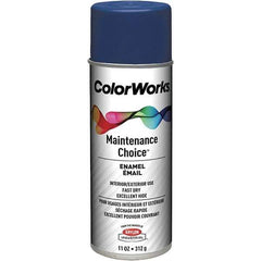 Krylon - Navy Blue, Enamel Spray Paint - 15 to 18 Sq Ft per Can, 16 oz Container, Use on General Industrial Maintenance & Touch-up Work - Exact Tool & Supply