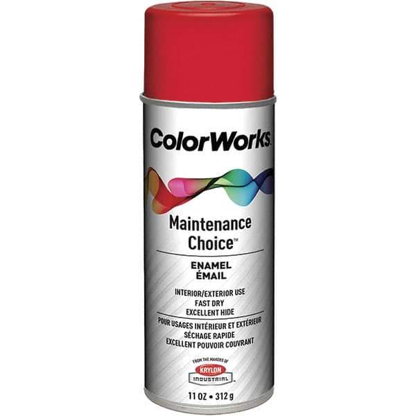 Krylon - Safety Red, Enamel Spray Paint - 15 to 18 Sq Ft per Can, 16 oz Container, Use on General Industrial Maintenance & Touch-up Work - Exact Tool & Supply