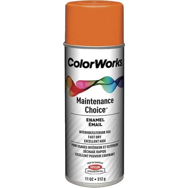 Krylon - Safety Orange, Enamel Spray Paint - 15 to 18 Sq Ft per Can, 16 oz Container, Use on General Industrial Maintenance & Touch-up Work - Exact Tool & Supply