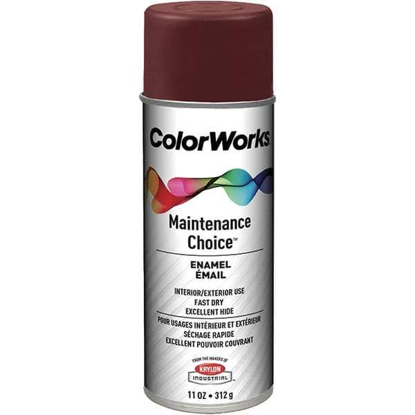 Krylon - Walnut Brown, Enamel Spray Paint - 15 to 18 Sq Ft per Can, 16 oz Container, Use on General Industrial Maintenance & Touch-up Work - Exact Tool & Supply