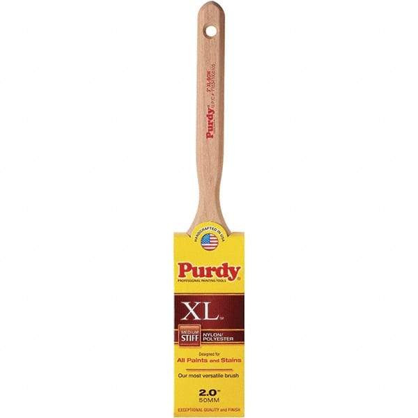 Purdy - 2" Flat Synthetic Sash Brush - 2-11/16" Bristle Length, 6" Wood Handle - Exact Tool & Supply