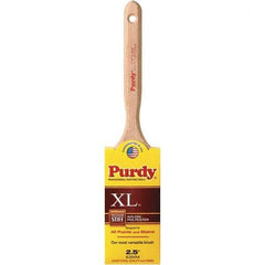 Purdy - 2-1/2" Flat Synthetic Sash Brush - 2-15/16" Bristle Length, 6" Wood Fluted Handle - Exact Tool & Supply