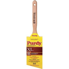 Purdy - 3" Angled Synthetic Sash Brush - 3-3/16" Bristle Length, 6-1/2" Wood Fluted Handle - Exact Tool & Supply