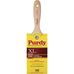 Purdy - 3" Flat Synthetic General Purpose Paint Brush - 3-7/16" Bristle Length, 6" Wood Beavertail Handle - Exact Tool & Supply