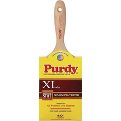 Purdy - 4" Synthetic General Purpose Paint Brush - 3-15/16" Bristle Length, 6" Wood Beavertail Handle - Exact Tool & Supply