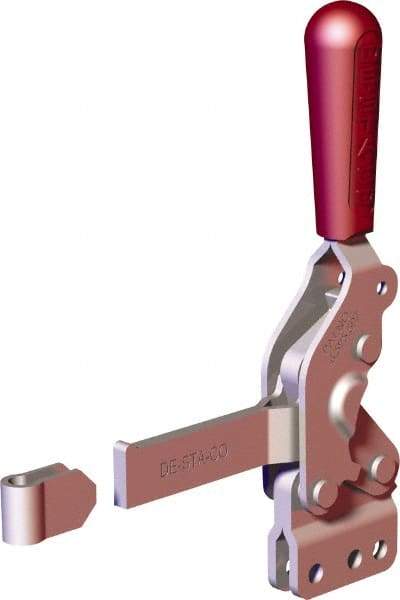 De-Sta-Co - 1,000 Lb Holding Capacity, Vertical Handle, Manual Hold Down Toggle Clamp - 64° Handle Movement, 76° Bar Opening, Solid Bar, Straight Base, Carbon Steel - Exact Tool & Supply