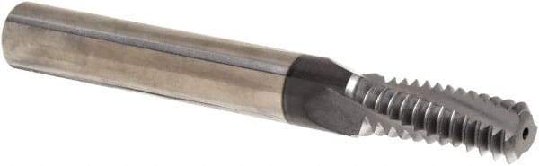 Iscar - 5/8-11 UNC, 0.449" Cutting Diam, 3 Flute, Solid Carbide Helical Flute Thread Mill - Internal Thread, 1.14" LOC, 3-1/2" OAL, 1/2" Shank Diam - Exact Tool & Supply