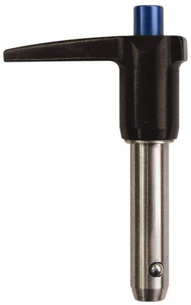 Gibraltar - 1/4" Diam, 3-1/2" Usable Length, L Handle, Quick Release Pin - Grade 4130 Steel, Zinc-Plated Finish - Exact Tool & Supply