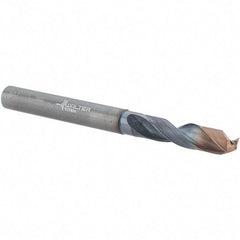 Walter-Titex - 5.8mm 140° Spiral Flute Solid Carbide Screw Machine Drill Bit - Double Coating Finish, Right Hand Cut, 28mm Flute Length, 66mm OAL, X-treme Plus Point, Straight Shank, Through Coolant - Exact Tool & Supply