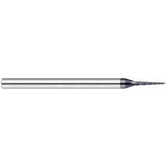 Harvey Tool - 5° per Side 1/8" Small End Diam 1-1/4" LOC 3-Flute Solid Carbide Tapered Ball End Mill - Exact Tool & Supply