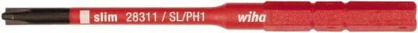 Wiha - 44mm Drive, #1 Reversible Phillips/Slotted Screwdriver Bit - 75mm OAL - Exact Tool & Supply