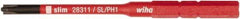 Wiha - 44mm Drive, #1 Reversible Phillips/Slotted Screwdriver Bit - 75mm OAL - Exact Tool & Supply
