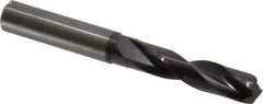 Guhring - 7/16" 140° Spiral Flute Solid Carbide Screw Machine Drill Bit - FIREX Finish, Right Hand Cut, 55mm Flute Length, 102mm OAL, SU Point, Straight Shank, Through Coolant - Exact Tool & Supply