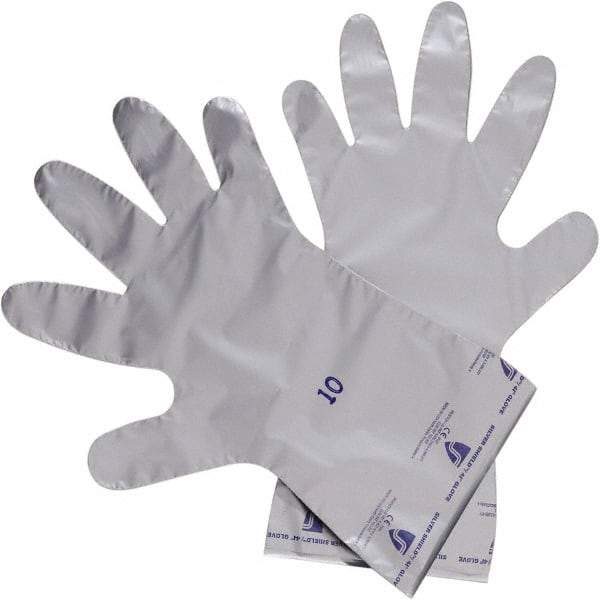 North - 14-1/2" Long, 2.7 mil Thick, Chemical Resistant Gloves - Silver - Exact Tool & Supply