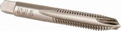 Hertel - 3/8-16 UNC, 3 Flute, Bright Finish, High Speed Steel Spiral Point Tap - Plug Chamfer, Right Hand Thread, 2-15/16" OAL, 3B Class of Fit - Exact Tool & Supply