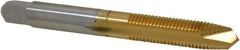 Hertel - 5/16-24 UNF, 2 Flute, TiN Finish, High Speed Steel Spiral Point Tap - Plug Chamfer, Right Hand Thread, 2-23/32" OAL, 3B Class of Fit - Exact Tool & Supply
