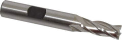 Hertel - 5/16", 3/4" LOC, 3/8" Shank Diam, 2-1/2" OAL, 4 Flute, Cobalt Square End Mill - Single End, Uncoated, Spiral Flute, 30° Helix, Centercutting, Right Hand Cut, Right Hand Flute - Exact Tool & Supply