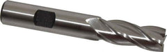 Hertel - 1/2", 1-1/4" LOC, 1/2" Shank Diam, 3-1/4" OAL, 4 Flute, Cobalt Square End Mill - Single End, Uncoated, Spiral Flute, 30° Helix, Centercutting, Right Hand Cut, Right Hand Flute - Exact Tool & Supply