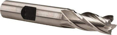 Hertel - 11/32", 3/4" LOC, 3/8" Shank Diam, 2-1/2" OAL, 4 Flute, High Speed Steel Square End Mill - Single End, Uncoated, Spiral Flute, 30° Helix, Centercutting, Right Hand Cut, Right Hand Flute - Exact Tool & Supply