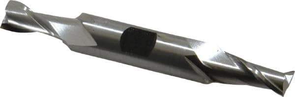 Hertel - 25/64", 13/16" LOC, 1/2" Shank Diam, 3-3/4" OAL, 2 Flute, High Speed Steel Square End Mill - Double End, Uncoated, Spiral Flute, 30° Helix, Centercutting, Right Hand Cut, Right Hand Flute - Exact Tool & Supply