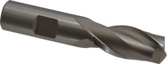 Hertel - 21/32", 1-5/16" LOC, 5/8" Shank Diam, 3-5/16" OAL, 2 Flute, High Speed Steel Square End Mill - Single End, Uncoated, Spiral Flute, 30° Helix, Centercutting, Right Hand Cut, Right Hand Flute - Exact Tool & Supply