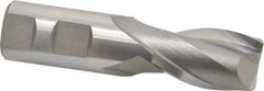 Hertel - 1", 1-5/8" LOC, 1" Shank Diam, 4-1/8" OAL, 2 Flute, High Speed Steel Square End Mill - Single End, Uncoated, Spiral Flute, 30° Helix, Centercutting, Right Hand Cut, Right Hand Flute - Exact Tool & Supply