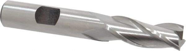 Hertel - 1/2", 1-1/4" LOC, 1/2" Shank Diam, 3-1/4" OAL, 3 Flute, High Speed Steel Square End Mill - Single End, Uncoated, Spiral Flute, 30° Helix, Centercutting, Right Hand Cut, Right Hand Flute - Exact Tool & Supply