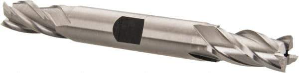 Hertel - 11/32", 3/4" LOC, 3/8" Shank Diam, 3-1/2" OAL, 4 Flute, High Speed Steel Square End Mill - Double End, Uncoated, Spiral Flute, 30° Helix, Right Hand Cut, Right Hand Flute - Exact Tool & Supply
