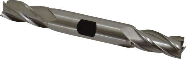 Hertel - 15/32", 1" LOC, 1/2" Shank Diam, 4-1/8" OAL, 4 Flute, High Speed Steel Square End Mill - Double End, Uncoated, Spiral Flute, 30° Helix, Right Hand Cut, Right Hand Flute - Exact Tool & Supply