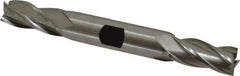 Hertel - 15/32", 1" LOC, 1/2" Shank Diam, 4-1/8" OAL, 4 Flute, High Speed Steel Square End Mill - Double End, Uncoated, Spiral Flute, 30° Helix, Right Hand Cut, Right Hand Flute - Exact Tool & Supply