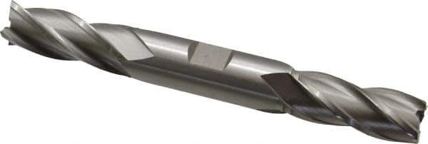 Hertel - 19/32", 1-3/8" LOC, 5/8" Shank Diam, 5" OAL, 4 Flute, High Speed Steel Square End Mill - Double End, Uncoated, Spiral Flute, 30° Helix, Right Hand Cut, Right Hand Flute - Exact Tool & Supply