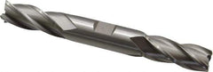 Hertel - 19/32", 1-3/8" LOC, 5/8" Shank Diam, 5" OAL, 4 Flute, High Speed Steel Square End Mill - Double End, Uncoated, Spiral Flute, 30° Helix, Right Hand Cut, Right Hand Flute - Exact Tool & Supply