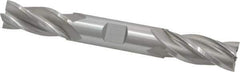 Hertel - 5/8", 1-3/8" LOC, 5/8" Shank Diam, 5" OAL, 4 Flute, High Speed Steel Square End Mill - Double End, Uncoated, Spiral Flute, 30° Helix, Right Hand Cut, Right Hand Flute - Exact Tool & Supply