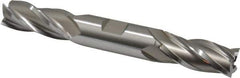 Hertel - 23/32", 1-5/8" LOC, 3/4" Shank Diam, 5-5/8" OAL, 4 Flute, High Speed Steel Square End Mill - Double End, Uncoated, Spiral Flute, 30° Helix, Right Hand Cut, Right Hand Flute - Exact Tool & Supply