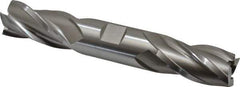 Hertel - 1", 1-7/8" LOC, 1" Shank Diam, 6-3/8" OAL, 4 Flute, High Speed Steel Square End Mill - Double End, Uncoated, Spiral Flute, 30° Helix, Right Hand Cut, Right Hand Flute - Exact Tool & Supply