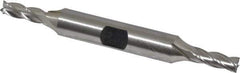 Hertel - 13/64", 9/16" LOC, 3/8" Shank Diam, 3-1/4" OAL, 4 Flute, High Speed Steel Square End Mill - Double End, Uncoated, Spiral Flute, 30° Helix, Right Hand Cut, Right Hand Flute - Exact Tool & Supply