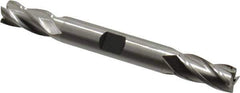 Hertel - 23/64", 3/4" LOC, 3/8" Shank Diam, 3-1/2" OAL, 4 Flute, High Speed Steel Square End Mill - Double End, Uncoated, Spiral Flute, 30° Helix, Right Hand Cut, Right Hand Flute - Exact Tool & Supply