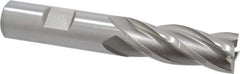 Hertel - 5/8", 1-5/8" LOC, 5/8" Shank Diam, 3-3/4" OAL, 4 Flute, High Speed Steel Square End Mill - Single End, Uncoated, Spiral Flute, 30° Helix, Right Hand Cut, Right Hand Flute - Exact Tool & Supply
