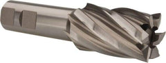 Hertel - 1-1/4", 2" LOC, 7/8" Shank Diam, 4-1/2" OAL, 6 Flute, High Speed Steel Square End Mill - Single End, Uncoated, Spiral Flute, 30° Helix, Right Hand Cut, Right Hand Flute - Exact Tool & Supply