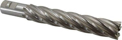 Hertel - 1-1/2", 8" LOC, 1-1/4" Shank Diam, 10-1/2" OAL, 6 Flute, High Speed Steel Square End Mill - Single End, Uncoated, Spiral Flute, 30° Helix, Right Hand Cut, Right Hand Flute - Exact Tool & Supply