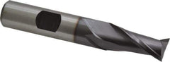 Hertel - 1/2", 1" LOC, 1/2" Shank Diam, 3" OAL, 2 Flute, Cobalt Square End Mill - Single End, TiCN Finish, Spiral Flute, 30° Helix, Centercutting, Right Hand Cut, Right Hand Flute - Exact Tool & Supply