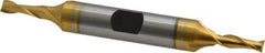Hertel - 5/32", 7/16" LOC, 3/8" Shank Diam, 3-1/8" OAL, 2 Flute, High Speed Steel Square End Mill - Double End, TiN Finish, Spiral Flute, 30° Helix, Centercutting, Right Hand Cut, Right Hand Flute - Exact Tool & Supply