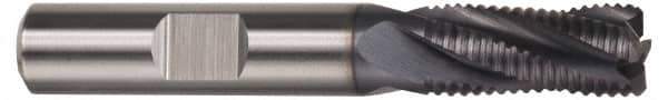 Hertel - 3/4" Diam, Fine Pitch, 4" LOC, 4 Flute Cobalt Roughing Square End Mill - TiCN Finish, 6-1/4" OAL, 3/4" Shank Diam, Single End, 30° Helix - Exact Tool & Supply