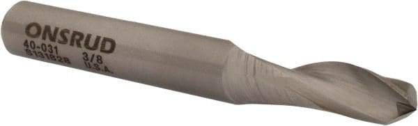 Onsrud - 3/8" Cutting Diam x 1" Length of Cut, 1 Flute, Upcut Spiral Router Bit - Uncoated, Right Hand Cut, High Speed Steel, 3" OAL x 3/8" Shank Diam, Single Edge, 19 to 32° Helix Angle - Exact Tool & Supply