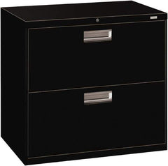 Hon - 30" Wide x 28-3/8" High x 19-1/4" Deep, 2 Drawer Roll-Out - Steel, Black - Exact Tool & Supply