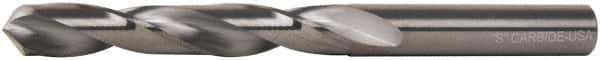 Hertel - Letter S 118° Solid Carbide Jobber Drill - Bright Finish, Right Hand Cut, Spiral Flute, Straight Shank, 4" OAL, Standard Point - Exact Tool & Supply