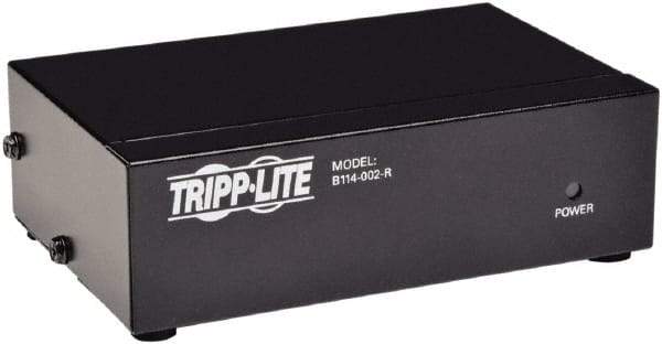 Tripp-Lite - Video Splitter with Signal Booster - HD15 Connector, Black, Use with Monitors - Exact Tool & Supply