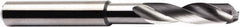 Seco - 7.6mm 140° Spiral Flute Solid Carbide Screw Machine Drill Bit - Multilayer TiAlN Finish, Right Hand Cut, 1.614" Flute Length, 3.11" OAL, Through Coolant - Exact Tool & Supply