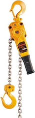Harrington Hoist - 3,000 Lb Lifting Capacity, 20' Lift Height, Lever Hoist - Made from Chain, 64 Lb Avg Pull to Lift Rated Load, 1 Chain - Exact Tool & Supply