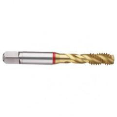 M16x1.5 6H 4-Flute Cobalt Red Ring Semi-Bottoming 40 degree Spiral Flute Tap-TiN - Exact Tool & Supply
